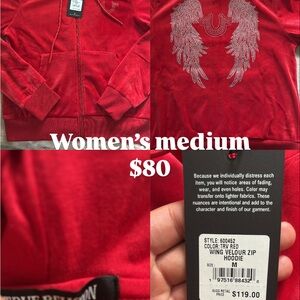 True Religion Red Bomber Jacket